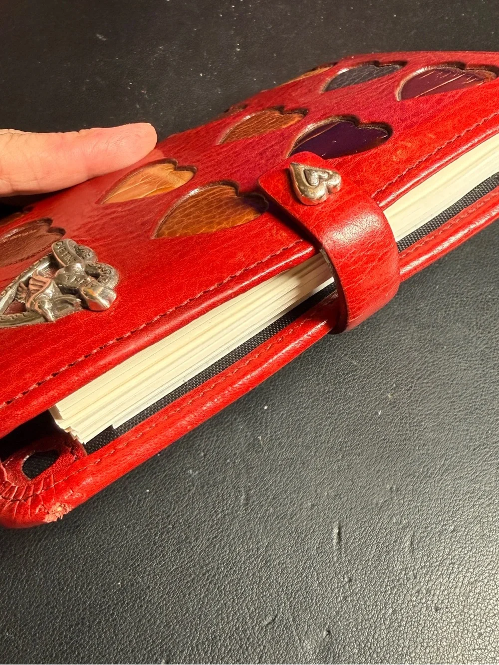 Vintage BRIGHTON Personal Organizer Planner Ravishing Red Leather 6 5/8”x 4 1/4